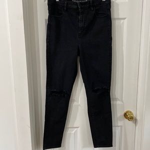 Black Distressed, American Eagle Outfitters Hi-Rise Jeggings